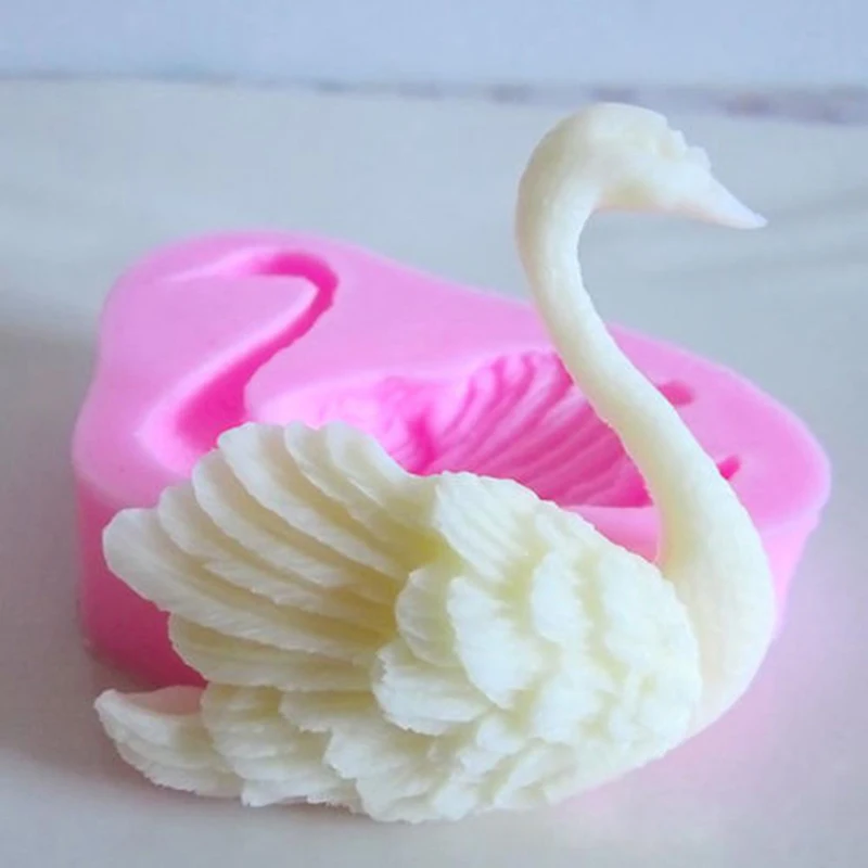 Комплект из 1 предмета Лебедь Форма 3D Fondant (сахарная) силиконовая форма для свеч