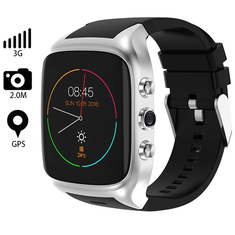 Смарт часы Для мужчин Bluetooth наручные X01S плюс MTK6580 ОС Android 5.1 GPS Wi Fi 3G sim карты 2.0 МП