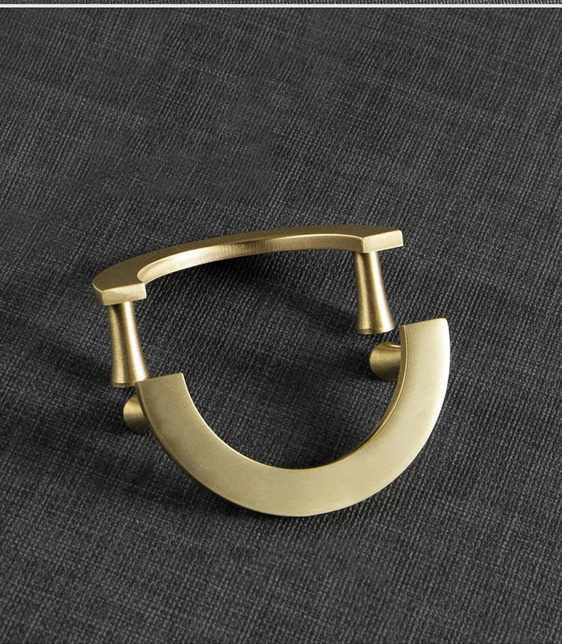 Semi-circular Brass Knob/Handle Chinese Style Cabinet/Bookcase Handles Drawer Pull Golden Furniture Handle