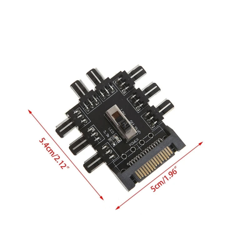 Компьютер SATA 1 8 Way сплиттер Вентилятор охлаждения концентратор 3 Pin 12V адаптер