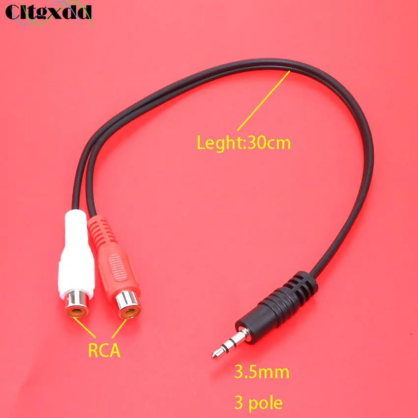 Cltgxddd Rca черный 3 полюса 3,5 мм штекер к 2RCA гнездо Аудио Aux кабель Y разделительная линия стерео разъем для проектора DVD плеер