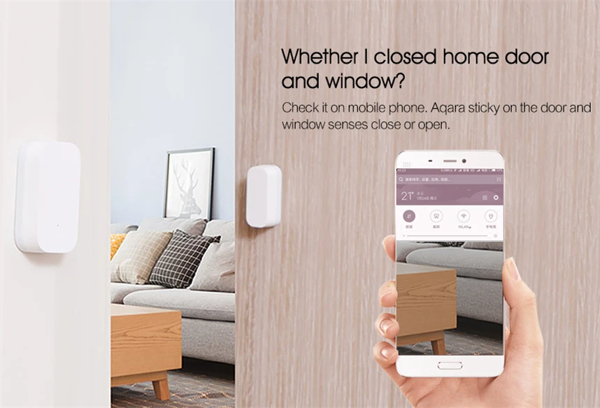 Xiaomi Aqara умный датчик окна двери приложение управление ZigBee беспроводное