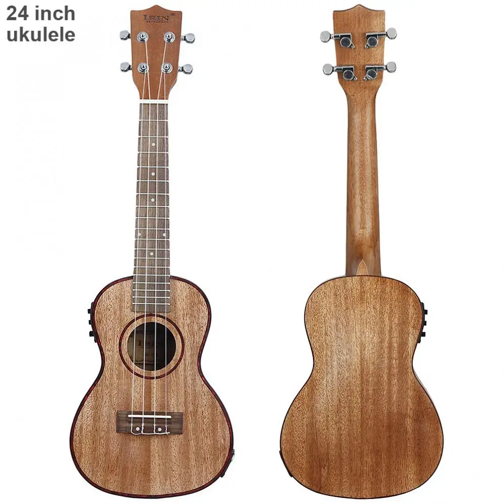 24 Inch Electroacoustic Ukulele Abalone Shell Edge 18 Fret Four Strings Hawaii Guitar with Built-in EQ Pickup | Спорт и развлечения