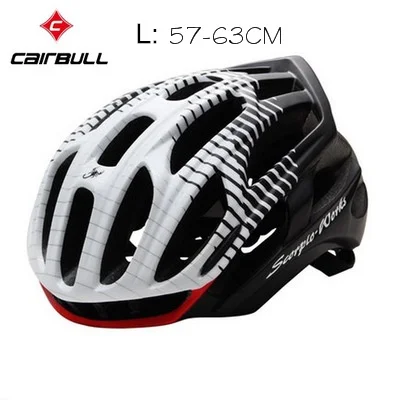 black white L Cairbull светодиодный светильник дорожный велосипедный шлем Casco Ciclismo интегрально-Формованный велосипедный шлем MTB велосипедный спортивный защитный шлем 212 г 5 видов цветов - Цвет: black white L