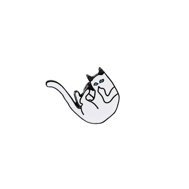Long tail cat Модная брошь в виде мультяшных животных, забавный кот, эмалированные булавки, мужские джинсовые куртки, нагрудные булавки, корсажные значки, Женская коллекция ювелирных изделий, подарки - Окраска металла: Long tail cat