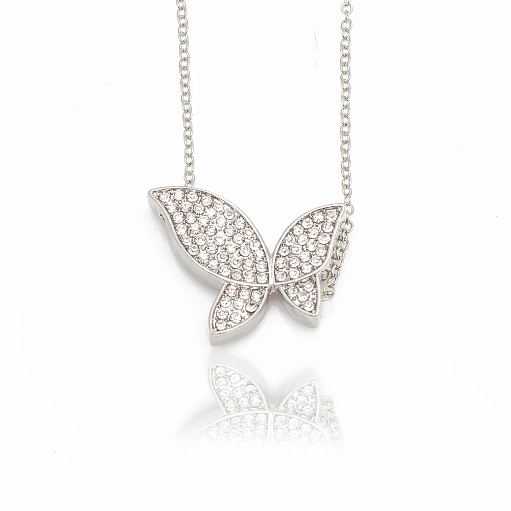 Fashion crystal jewelry Wholesale Gold Color Plated Necklace Butterfly pendant chain christmas gift 1392 | Украшения и аксессуары
