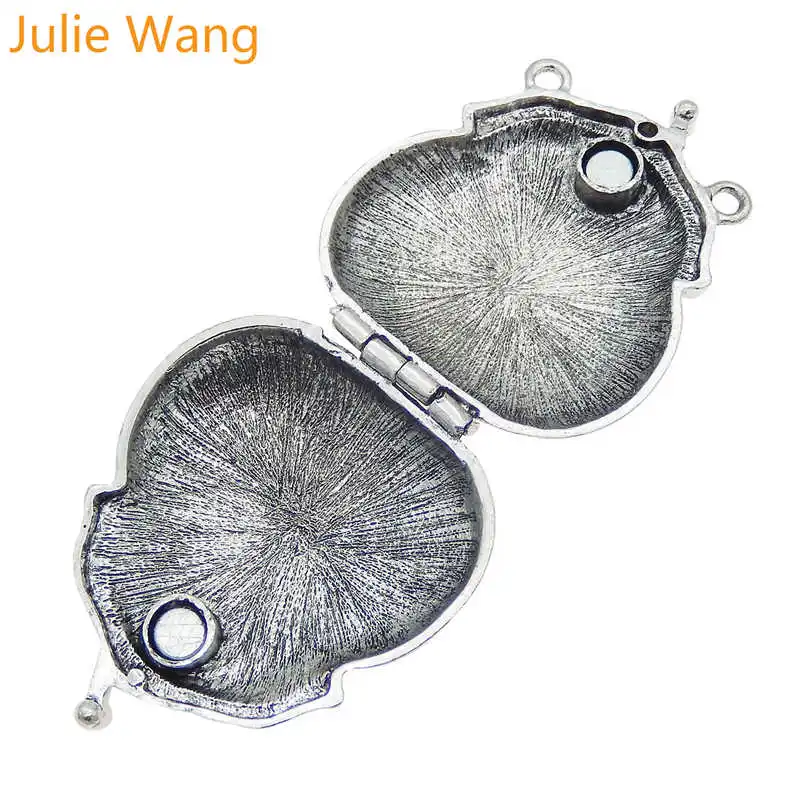 Julie Wang 2 шт. античное серебро/бронза лягушка форма очарование медальона памяти Fit кулон эфирное масло ювелирные изделия с диффузором аксессуары