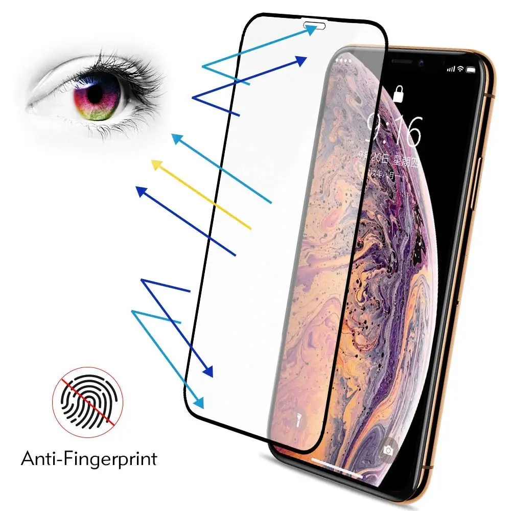 Закаленное стекло для iPhone X XR XS MAX матовая защита экрана против отпечатков пальцев