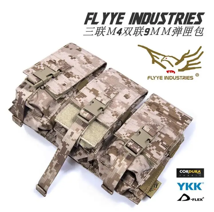 

FLYYE MOLLE Combo Tri-M4/Dual 9mm MAG Pouch PH-M031