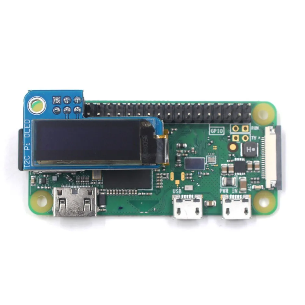 Монохромный экран PiOLED 0 91 дюйма IIC I2C 128x32 OLED для Raspberry Pi 3 Zero SSD1306 белый постоянный