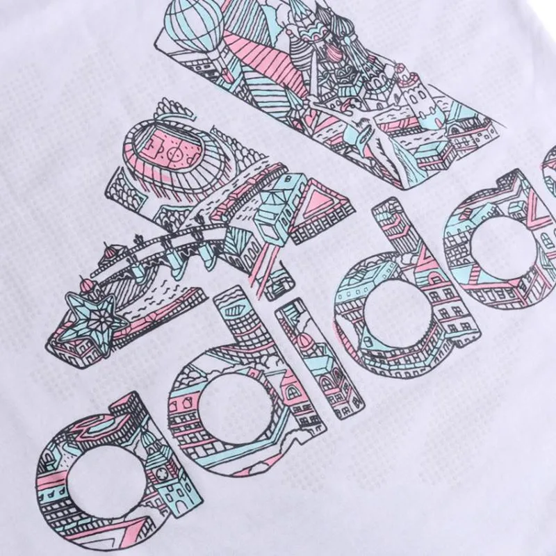 Новое поступление Adidas GFX T Большой BOS Для женщин футболки с коротким рукавом спортивная