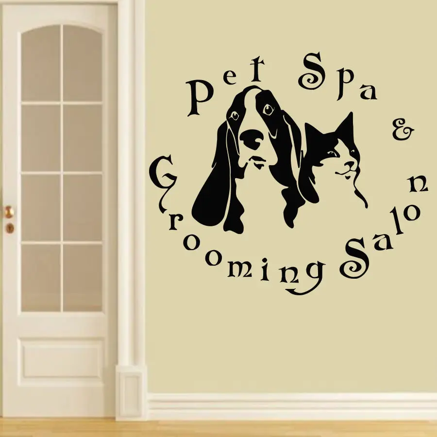 DCTAL Pet Shop виниловая наклейка на стену животные ПЭТ Спа Уход салон собаки кошки