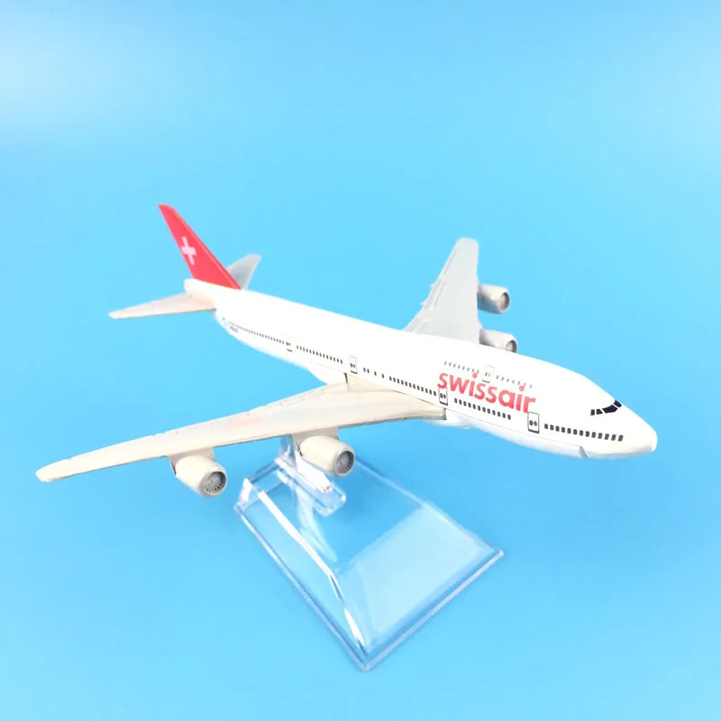 16 см модель самолета Модель Швейцарский Air Swissair самолетов Boeing 747 модель самолета 1:400 литой металлический самолет игрушка в подарок