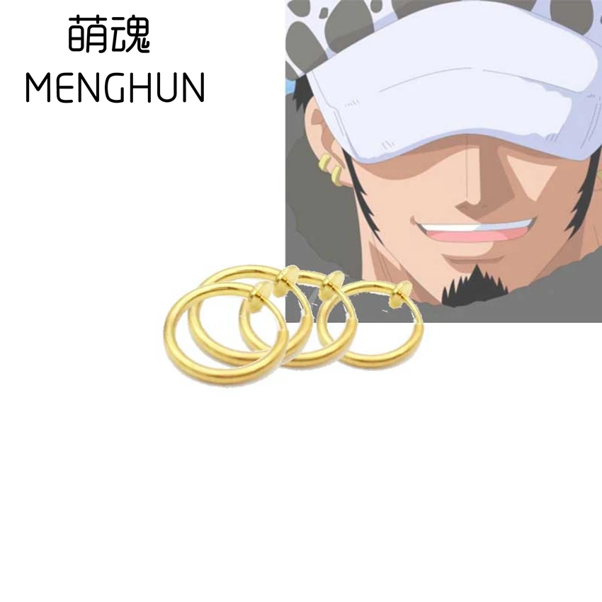 Trafalgar Law серьги для косплея. Серьги клипсы косплея трафалгара цельные в