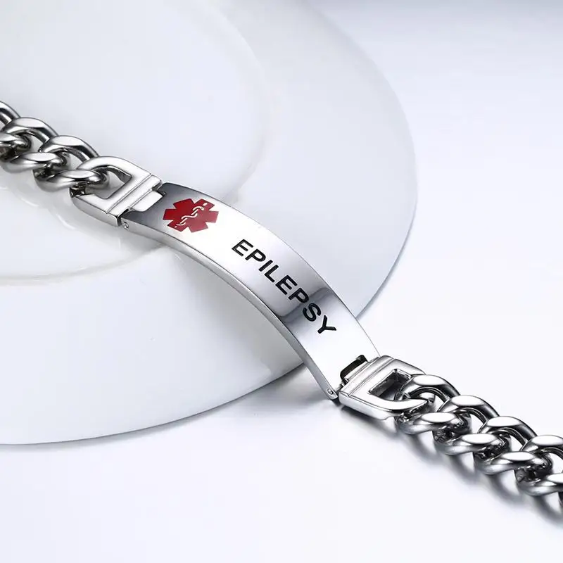Mprainbow браслеты для мужчин медицинский браслет из нержавеющей стали ID тег цепочка