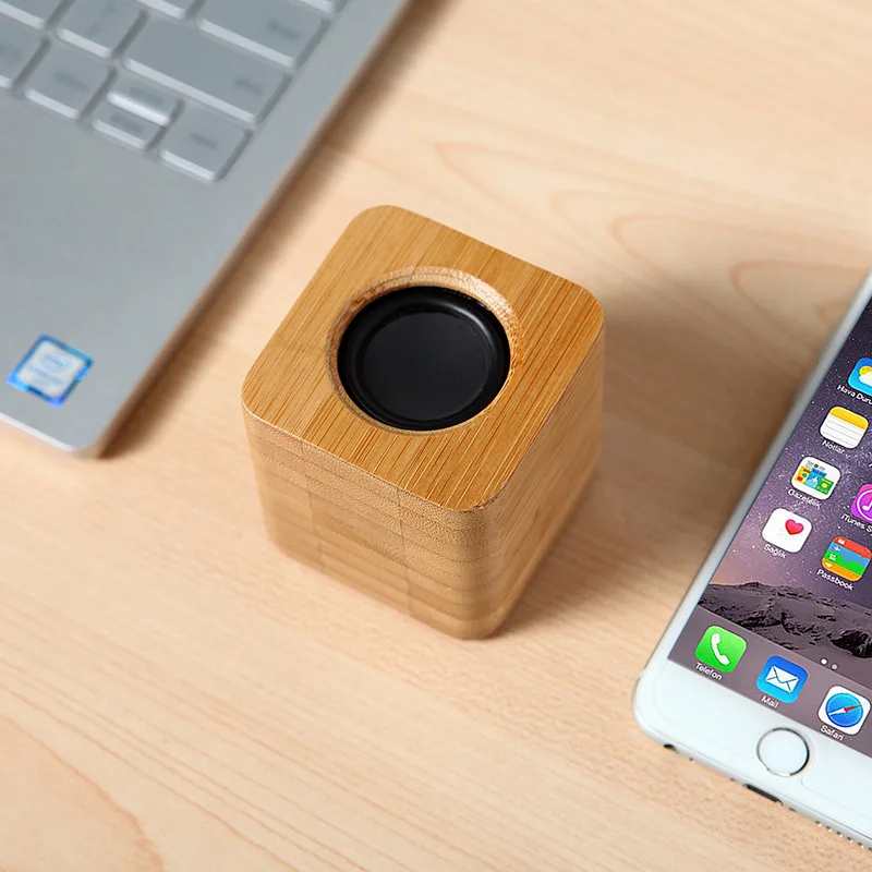 Мини Bluetooth Колонка Techase Bamboo проводная + беспроводная Портативная колонка с
