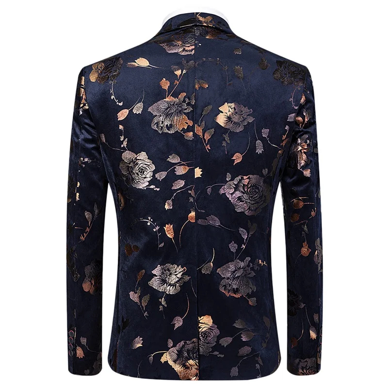 YUNCLOS плед печатных 3 шт. мужской костюм шаль воротник Slim Fit роскошные свадебные