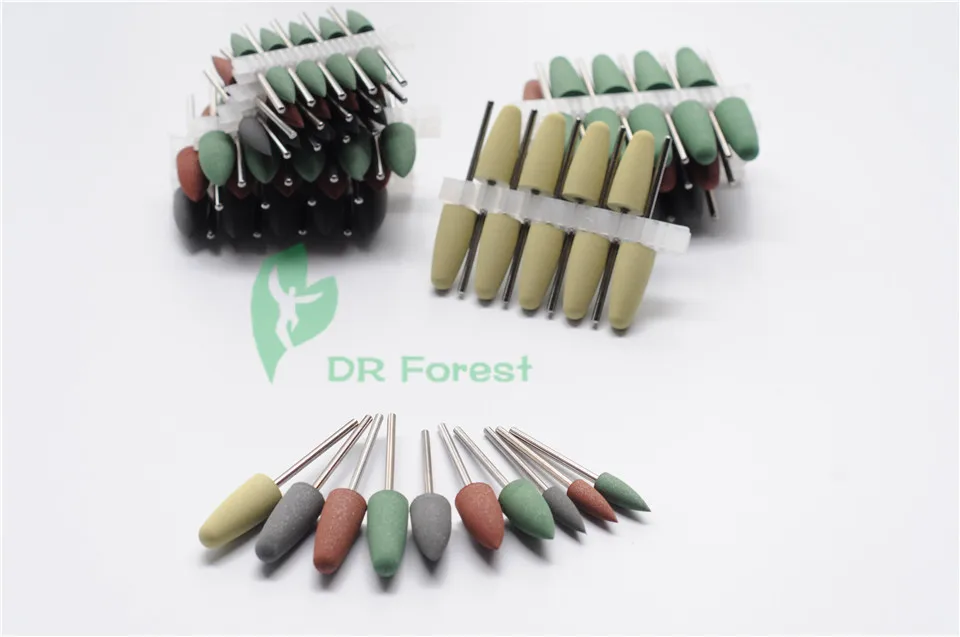 100Pcs Dental SILICONE Rubber polishers Diamond polishing Burs 2.35mm shank | Drills&ampBrushes