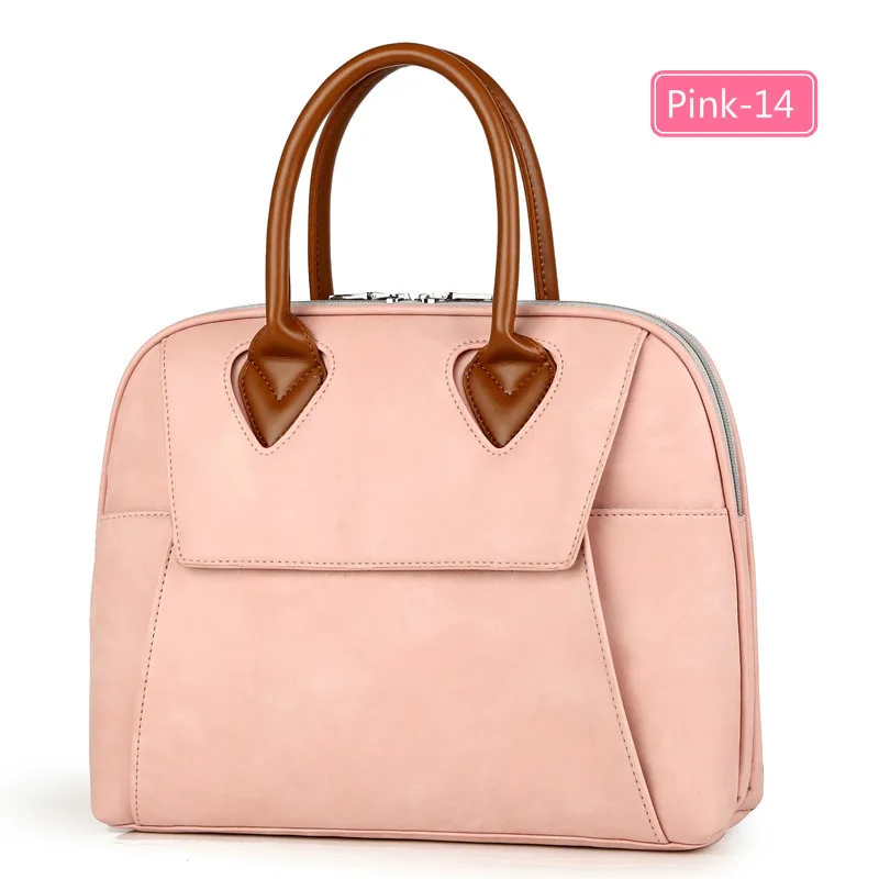 Pink-14 Женский портфель, сумки 1" 14" 1", PU, водонепроницаемый, дизайнерская, для девушек, для ноутбука, сумка для ноутбука, женская сумка-мессенджер для женщин, Bolsa Feminina - Цвет: Pink-14