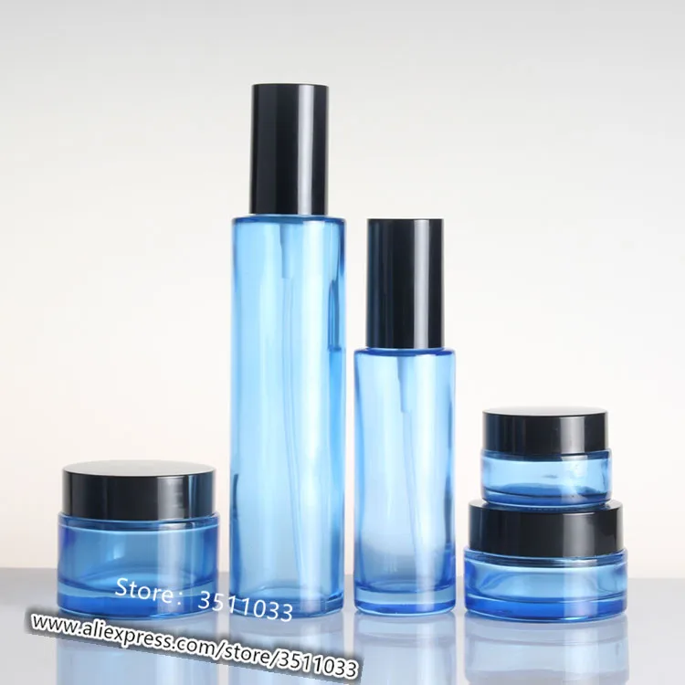 10 шт Высокое качество голубое стекло пустая бутылка для лосьона Косметическая