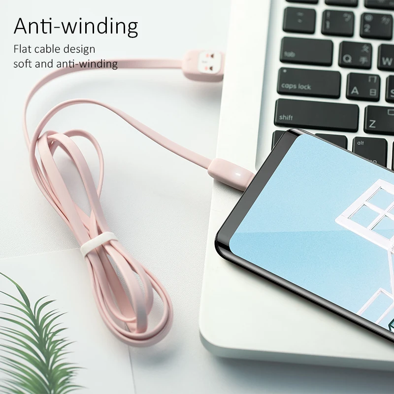 Ярких цветов с героями мультфильмов симпатичный USB Тип C кабель USAMS зарядный