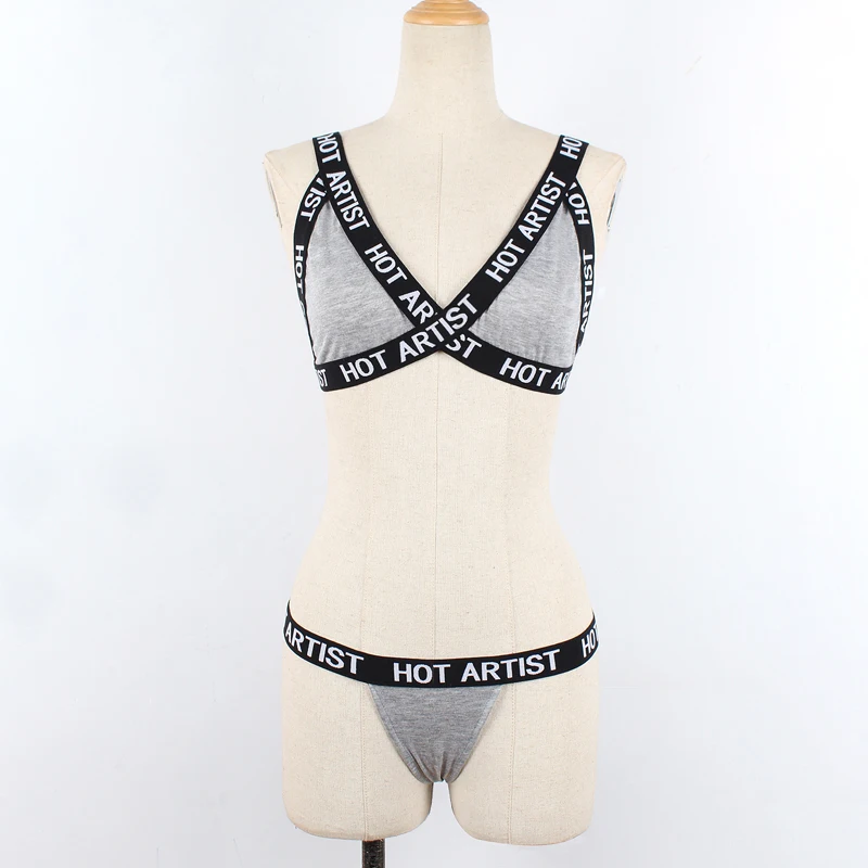 Женский бюстгальтер + трусы купальный комплект без подкладки стринги модная