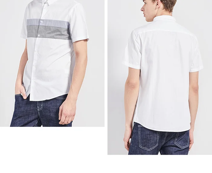 SEMIR, мужская рубашка с коротким рукавом,, летняя, новая, цветная, контрастная, сшитая, повседневная, хлопковая рубашка, Корейская