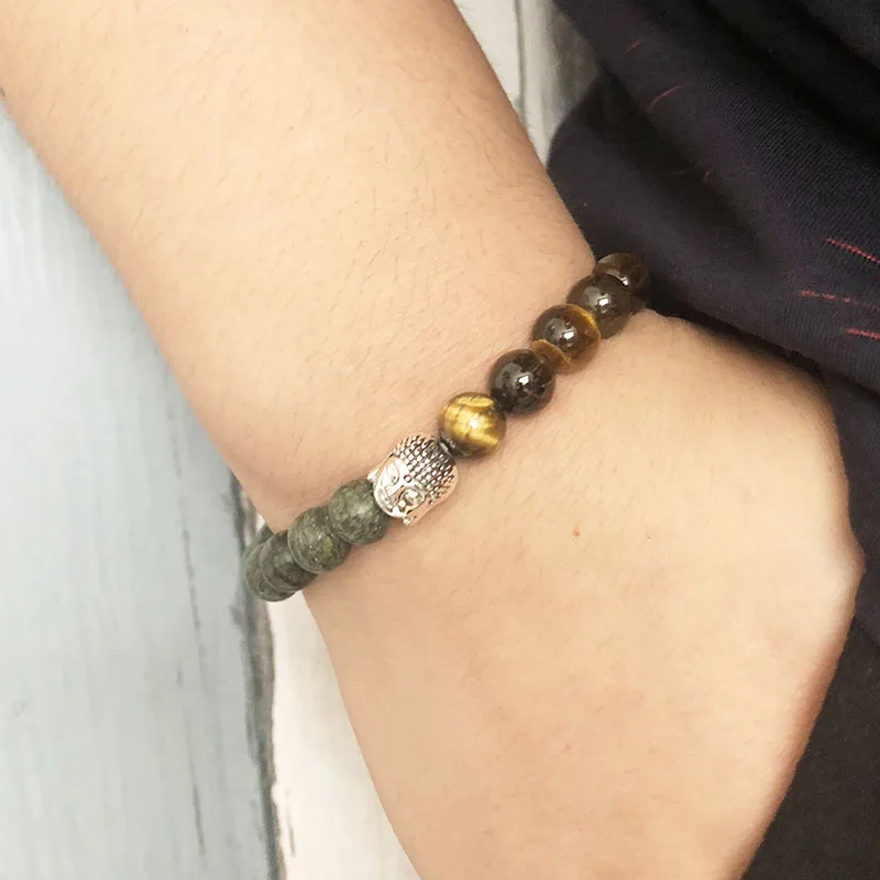 Йога Tigers' Eye Energy браслеты мужские Будда буддийский браслет для медитации тигровый глаз бисером Мала браслет на запястье
