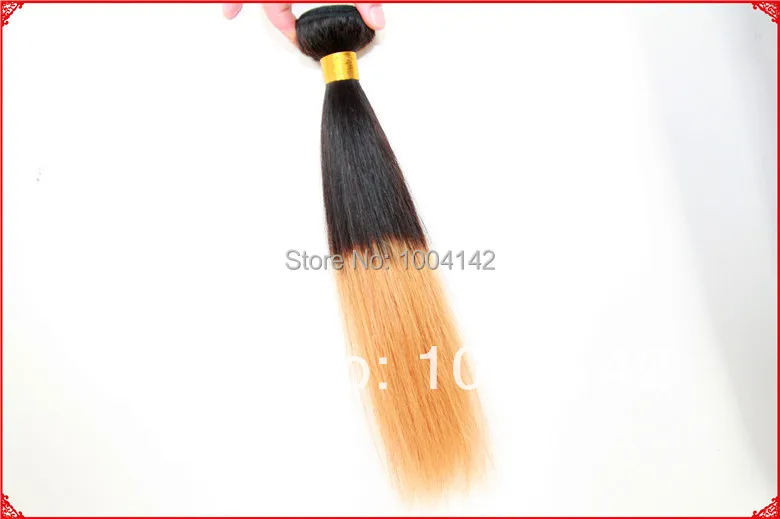 Hot Sale Ombre Brazilian Human Hair Weaving Straight 1pcs 10-34inch 100g/pcs Two Tone Color T1B/27 |