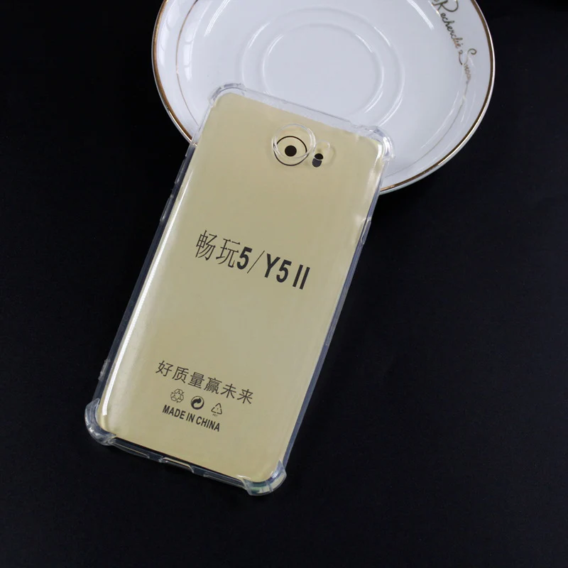 Противоударный мягкий прозрачный чехол из ТПУ и силикона для Huawei Y6 II Compact / Honor 5A LYO