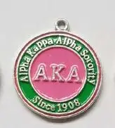 20pcs Pink AKA Альфа, Фи Альфа братства и Сорорити Круглый Шарм с Fit браслет и Цепочки и ожерелья - Окраска металла: 20pcs Pink AKA