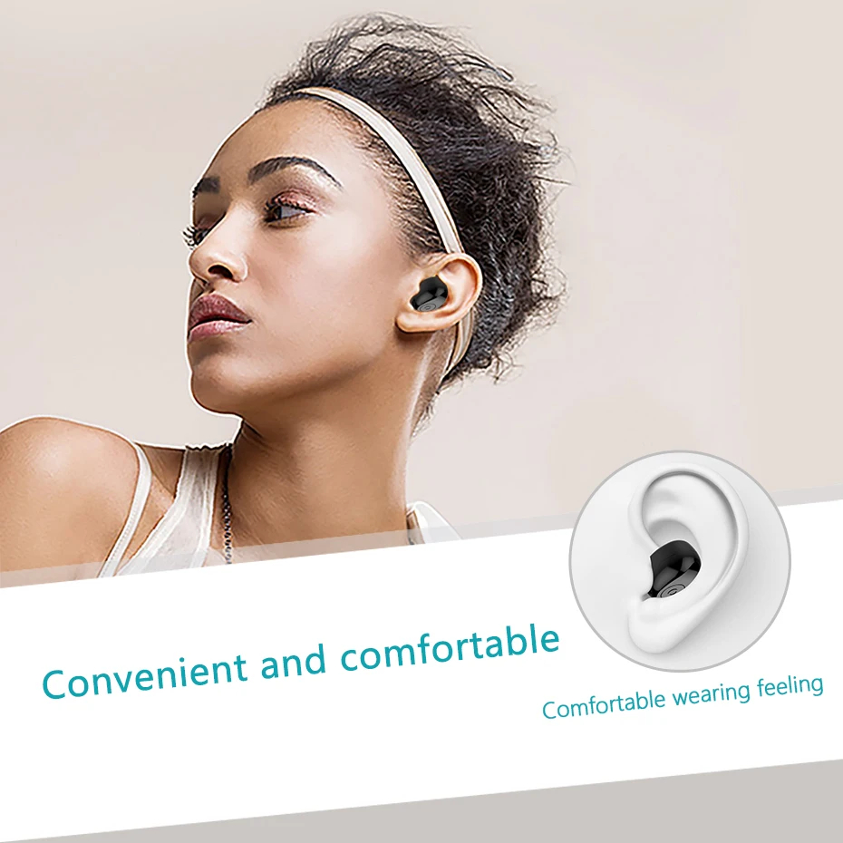 Беспроводные bluetooth наушники мини гарнитура с шумоподавлением спортивные