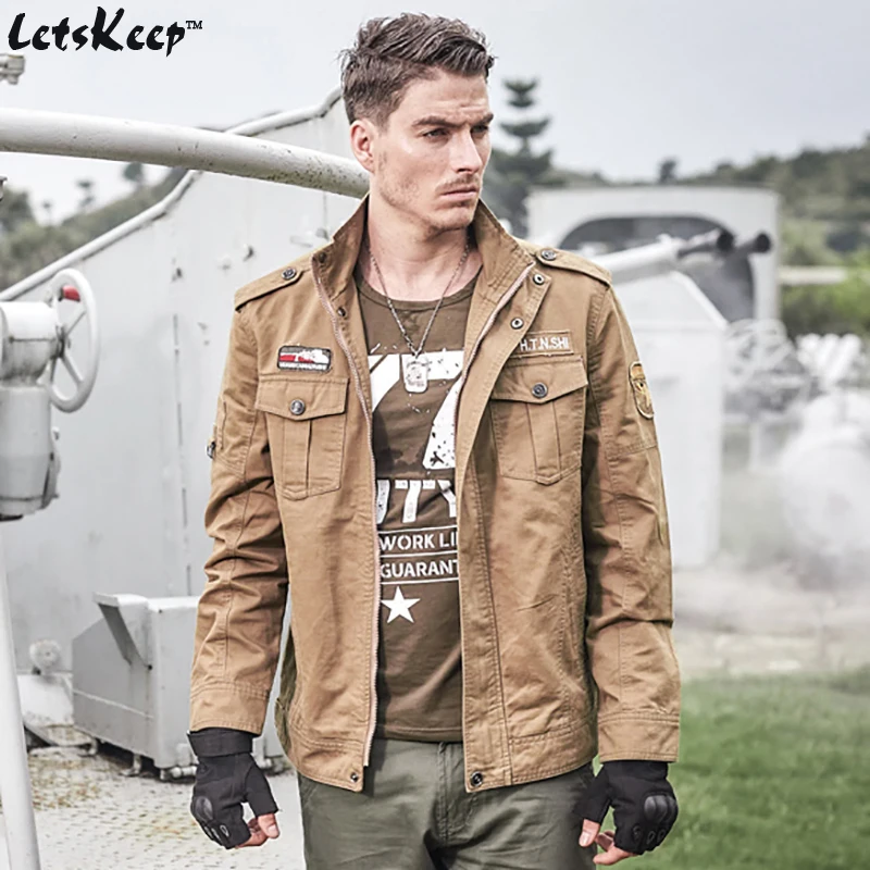 Новинка Весенняя Черная куртка-бомбер LetsKeep мужская куртка-пилот в стиле милитари