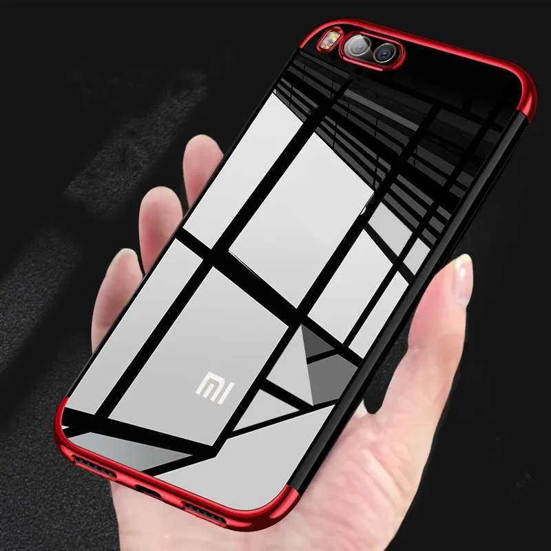 Plating soft case for Xiaomi mi 6 luxury fashion TPU silicon coque back cover xiaomi mi6 Red/Black/Blue phone cases |