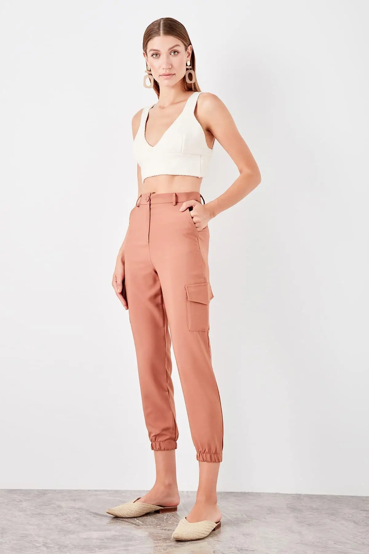 Trendyol Camel Side Pocket Detail Pants TWOSS19PL0138 | Женская одежда