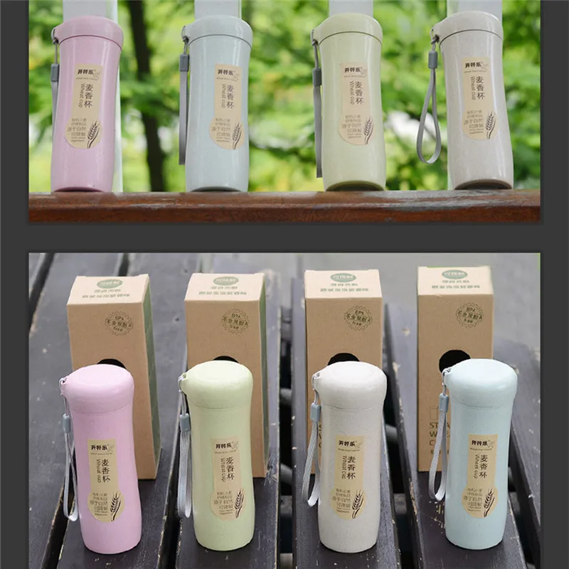 400 мл натуральная Пшеничная солома портативная бутылка для воды контейнер