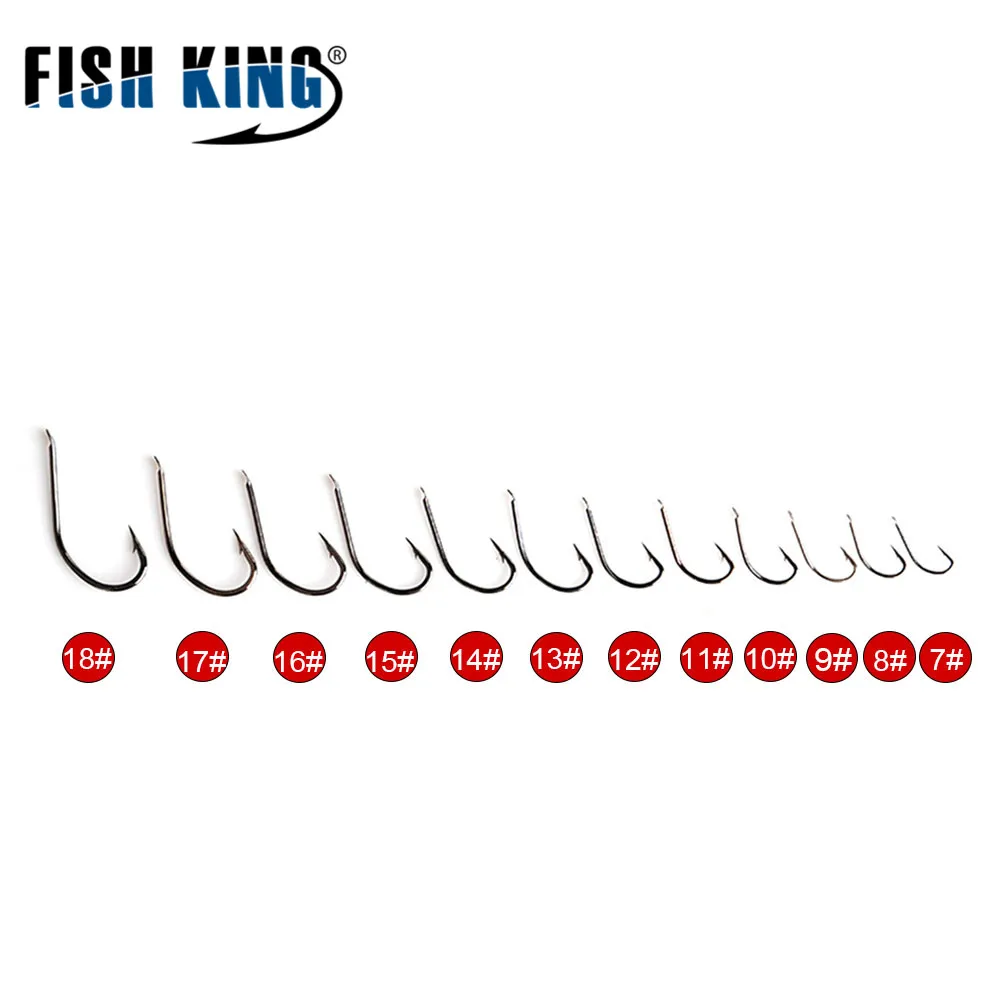 FISH KING рыболовные крючки из высокоуглеродистой стали 50 шт./лот 7 #-18 # набор