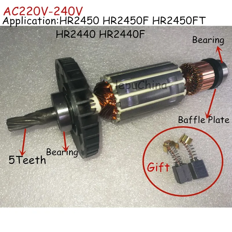 

AC220V-240V Hammer drill Armature Rotor Replacement for MAKITA HR2440 HR 2440 HR2450 HR 2450 Good quality