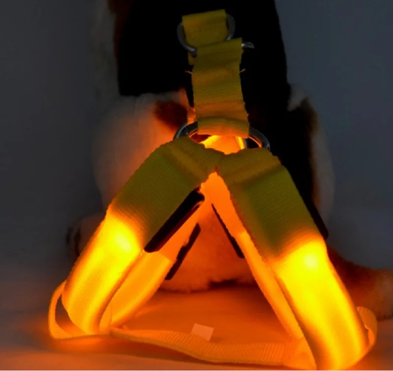 G29 New Factory Nylon LED Dog Harness Pet Cat Belt luminous Safety Lighted for Small Medium dog | Дом и сад
