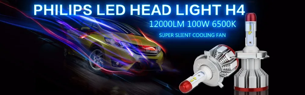 Zdatt 2 шт. супер яркий H4 светодиодные лампы для авто 80 Вт 8000Lm автомобилей светодиодные фары H1 H7 H8 H11 HB3 9005 HB4 12 В Авто Мото туман лампа автомобилей