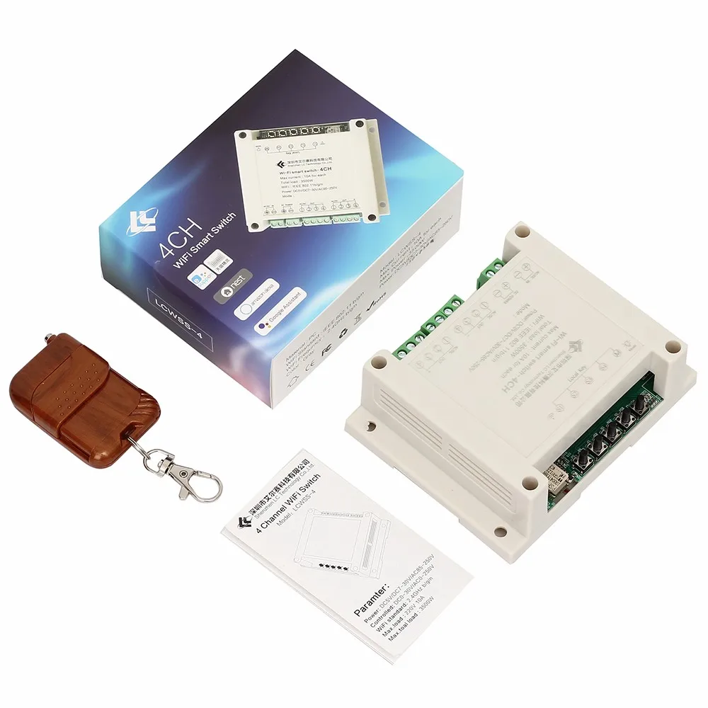 AC 220V 433MHz 4CH Inching самоблокирующийся блокировочный WIFI релейный контроллер