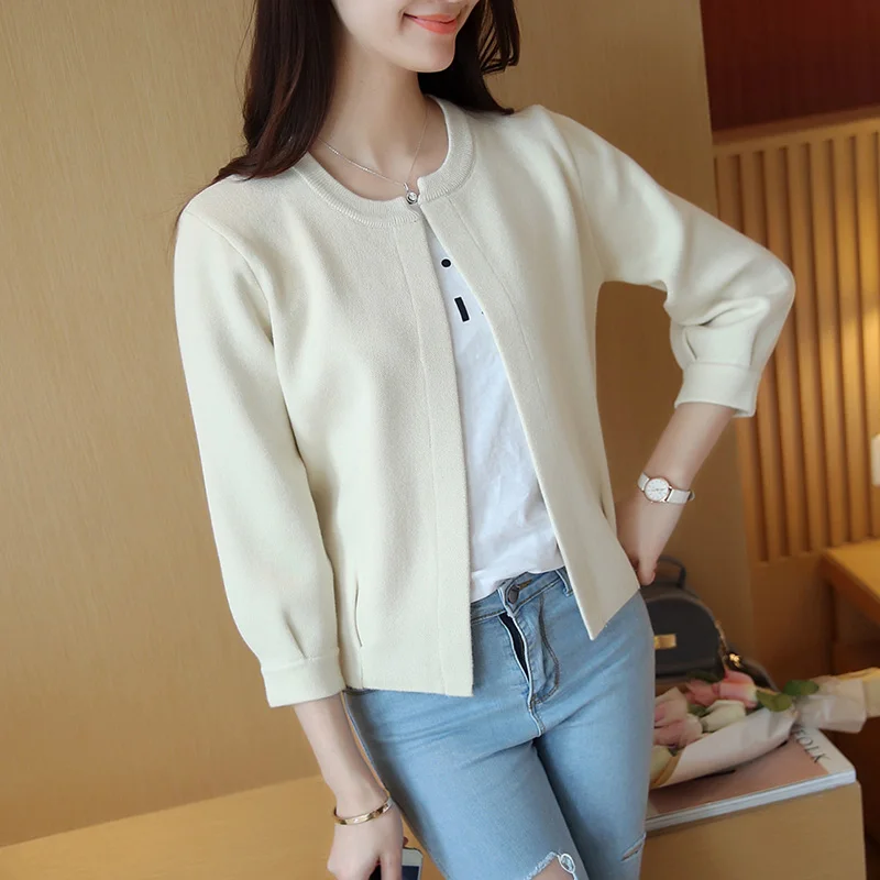 

Women Cardigan Solid Color Autumn Winter Mori Girl Style Plus Size Sweater Knitted Cotton Short Jacket Fashion Ladies Coat TM
