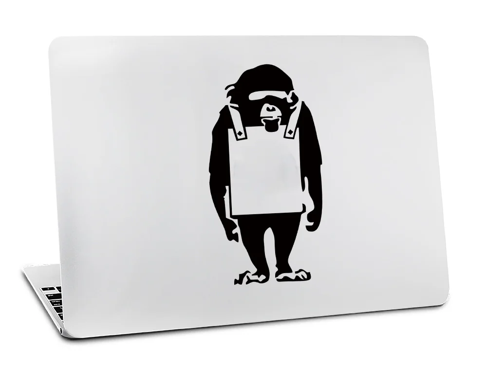 Виниловая наклейка для apple macbook air, 11, 13 дюймов, для Mac Pro, retina, 13, 15, чехол, светящаяся черная наклейка, кошка, обезьяна, волк, сенсорный - Цвет: A6008