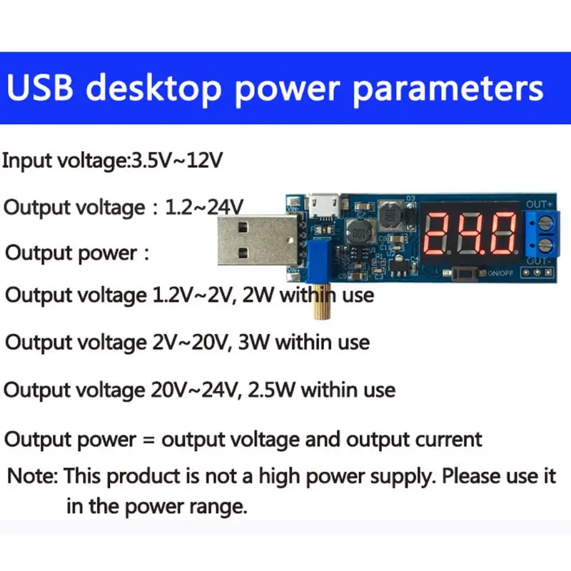USB повышающий/уменьшающий модуль питания DC 5 В до 1 2 в 24 Регулируемый