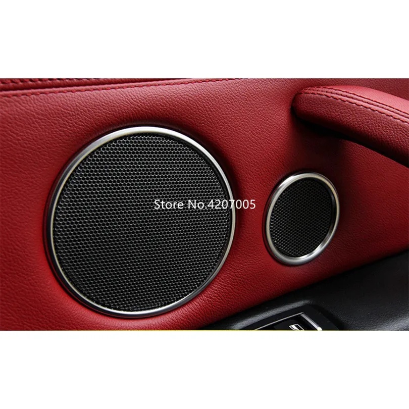 6Pcs/set ABS Chrome Interior Door Speaker Audio Ring Trim Decoration For BMW X5 X6 F15 F16 2014-2018 Car Styling | Автомобили и