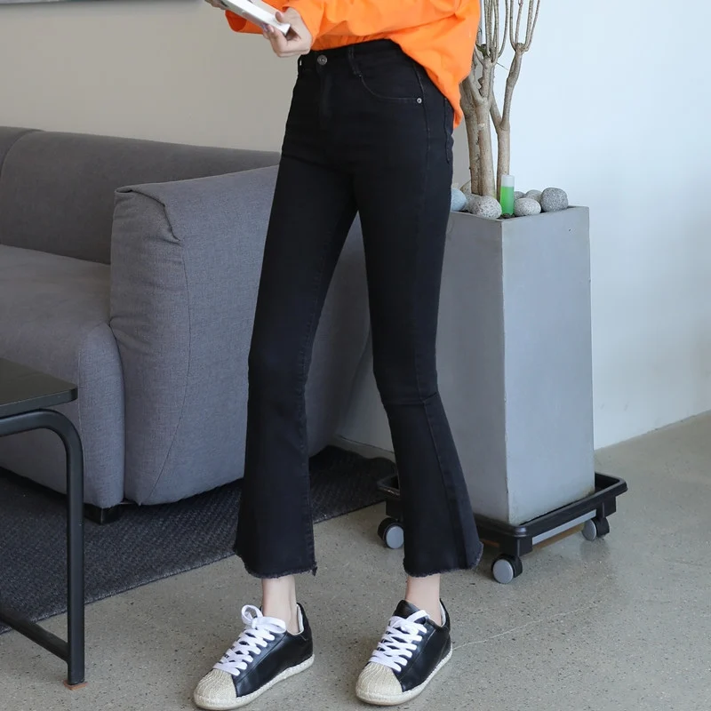 Женские винтажные джинсы с низкой талией эластичные расклешенные в стиле ретро