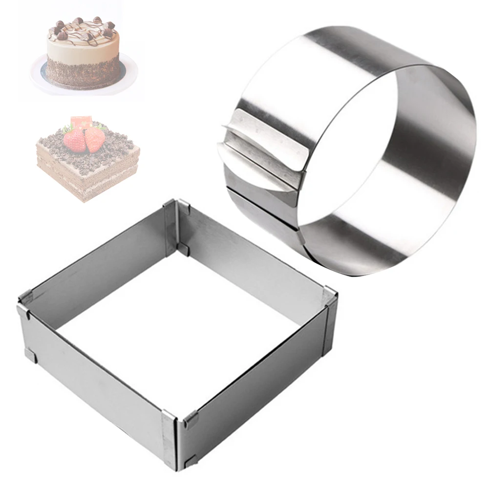 

Выдвижной инструмент для выпечки тортов из нержавеющей стали, регулируемый размер, форма, инструменты для украшения тортов, многослойный с...