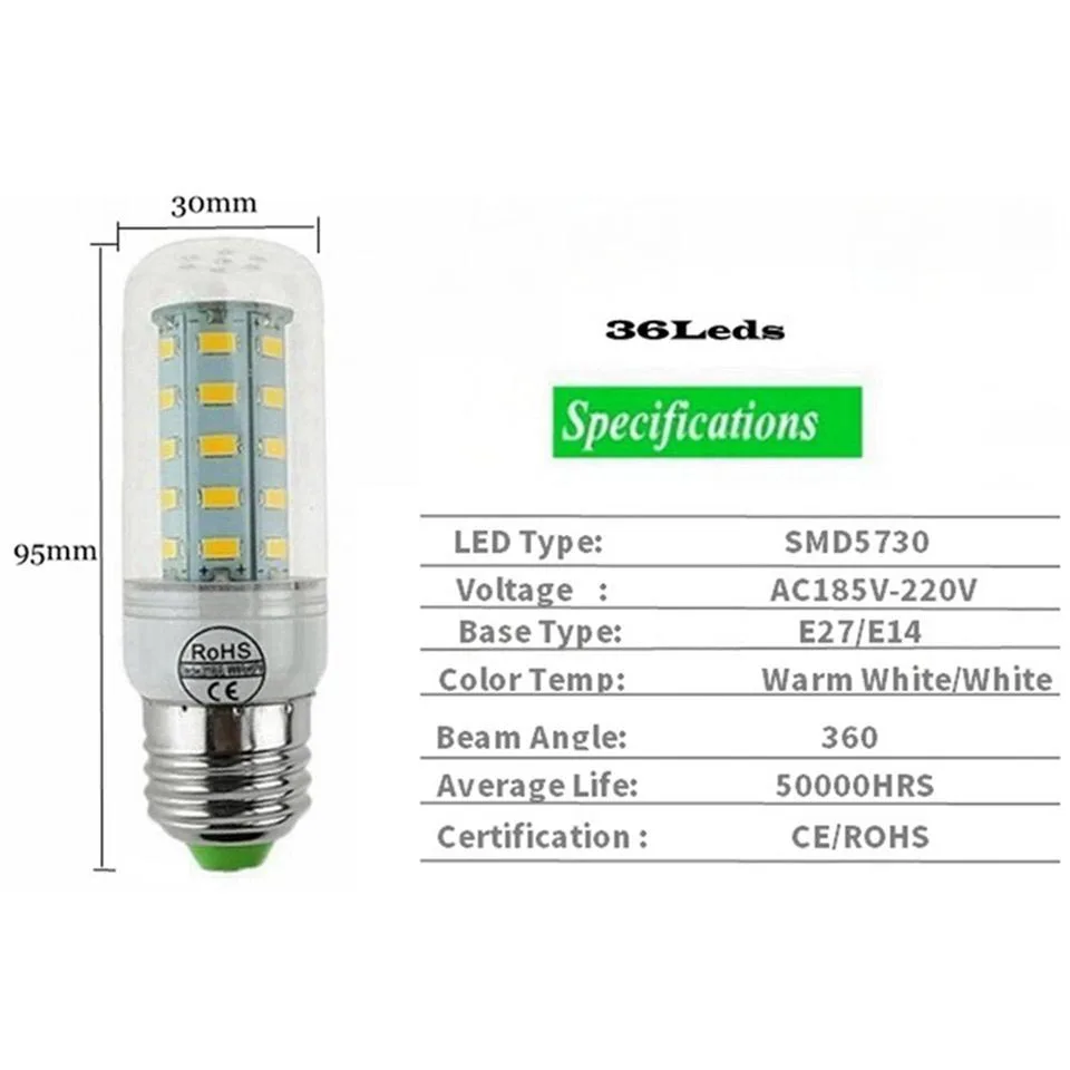 Светодиодная лампа Goodland E27 220 В SMD 5730 E14 LED светильник 24 36 48 56 69 72 s лампочка кукуруза