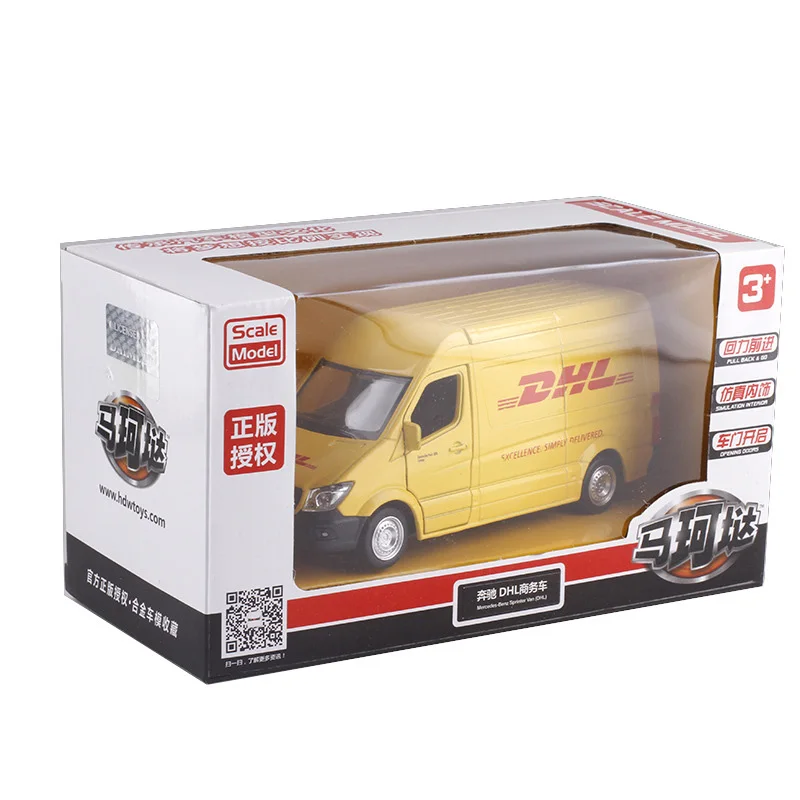 Модель 1/36 года Литой Грузовик DHL из сплава игрушечный автомобиль мини фургон