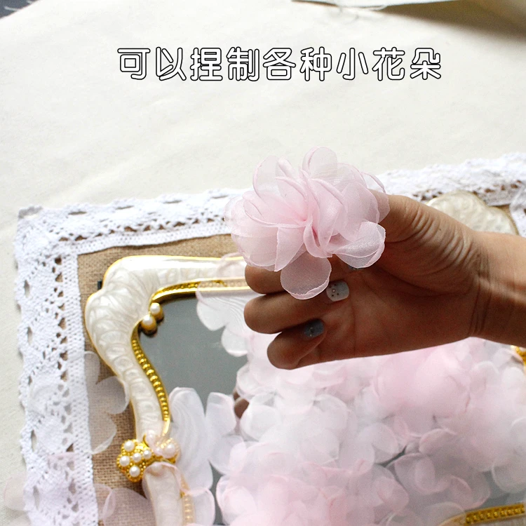 100 шт./лот розовая белая кружевная отделка нашивка ткань свадебное платье цветы